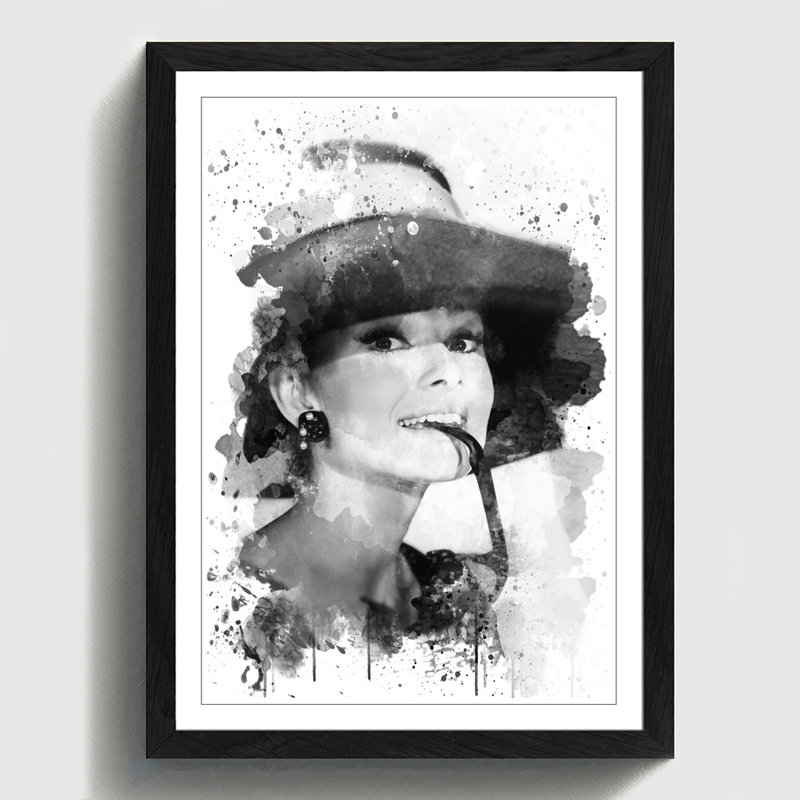 Audrey Hepburn - Wall Art, 62cm H x 45cm W, Framed Picture