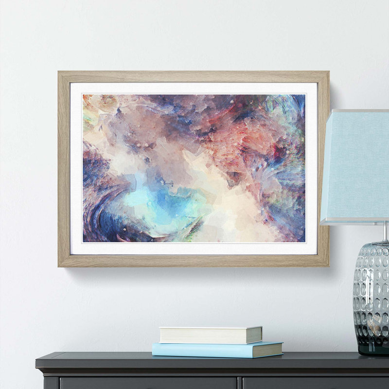 Stormy Times in Abstract - Framed Print, 36cm H x 48cm W x 2cm D, Oak Framed