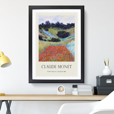 Poppy Field in a Valley Print by Claude Monet - Picture Frame Painting