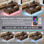 Table basse à plateau relevable Chappa avec bande lumineuse à DEL RVB, compartiment caché et tablette ouverte-1128652827