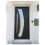 Porte d'entrée extérieure prémontée en acier Deux 6500, noire, avec fenêtres latérales et supérieures, inserts en acier inoxydable, style moderne, peinte, largeur 36+16 po x hauteur 80+16 po, ouverture à gauche vers l'intérieur-111444946-111444943-111444940