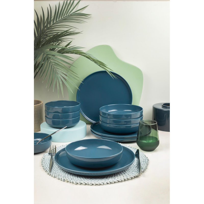 Daleah Piece Dinnerware Set - Service for 4, Dark Blue