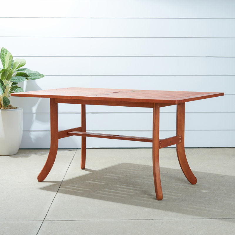 Table de salle à manger en bois Aleha, Bronze huilé