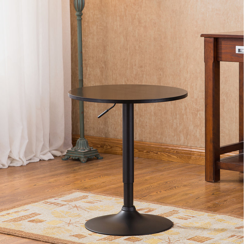 Hauteur réglable avec pieds noirs et table de bar en métal, Noir, Noir
