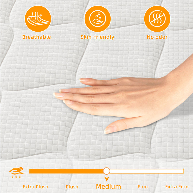 Matelas en mousse viscoélastique gélifiée ferme 10 po / 12 po / moyenne, en boîte, avec certification Certipur-us., 10"