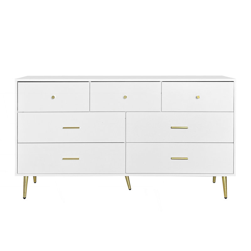 Commode 7 tiroirs, grande commode, armoire d'appoint