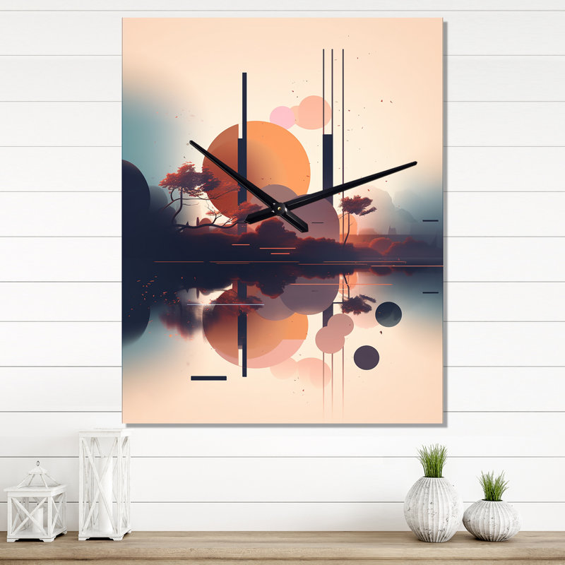 Horloge murale Minimal Mid Century Art IV - Minimalisme, H 28 po x l 12 po x P 1 po