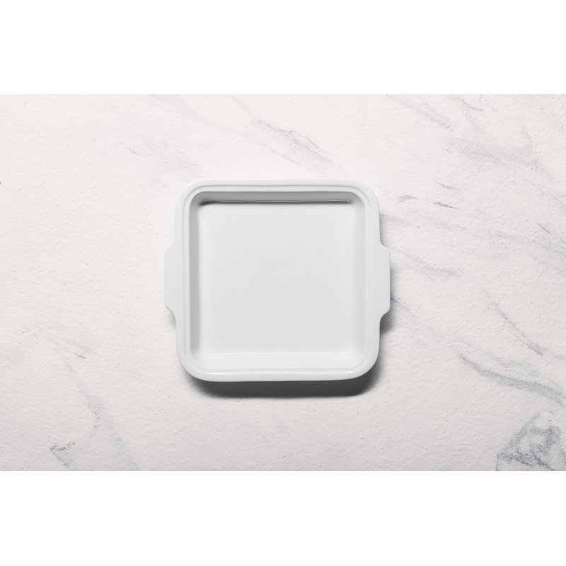 Assiette de service en porcelaine de qualité supérieure de 8,7 po x 7,9 po x 1,1 po SLOW Fast - Ivory