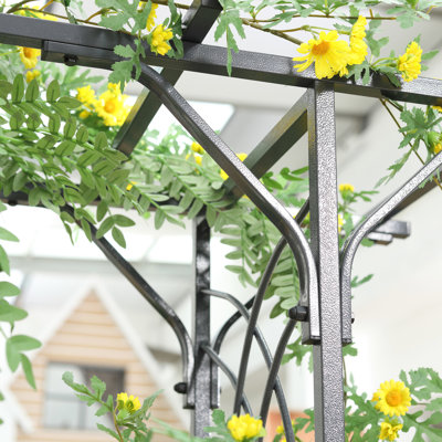 82'' Garden Trellis Arch - Metal With & Appealing Ornament For Weddings Robust Build Graceful