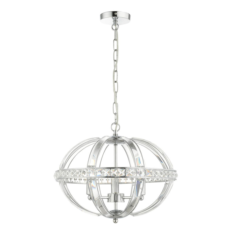 Venus 3 - Light Polished Chrome Crystal Pendant