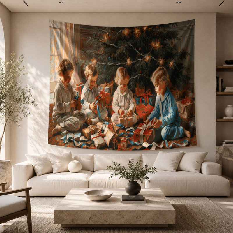 Tapisserie murale de Noël, 68 po x 80 po