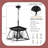 ??4-Light Farmhouse Chandelier Pendant Light - Adjustable Height - Rustic Steel Design - For Dining Room & Kitchen-893068001