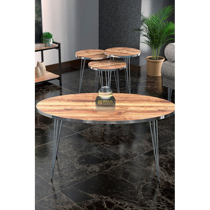 Mario Living Room Table Set, Walnut