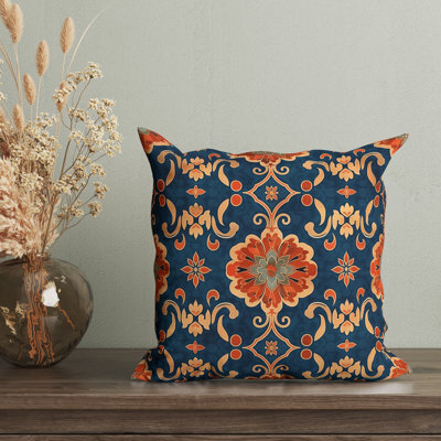 Eastern Elegance Floral Reversible Pillow Cover