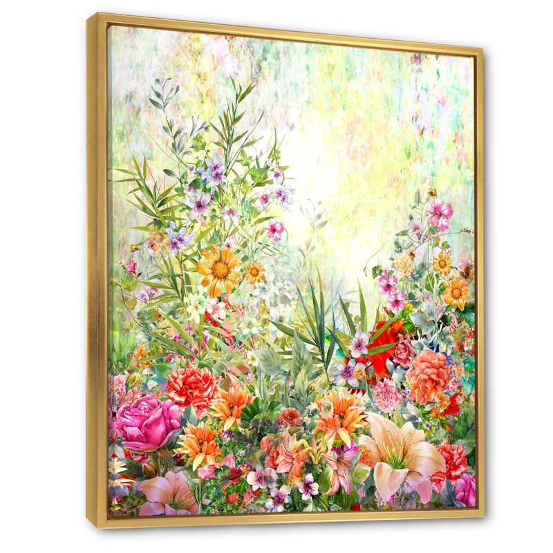 Décoration murale en toile rétro Vintage Garden Flowers IV - Traditional