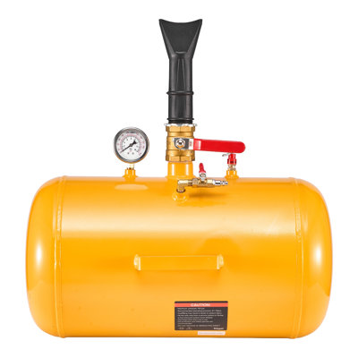 Selle de perlage pneumatique, 37,9 litres, outil de sablage de billes robuste, pression de fonctionnement de 87 à 116 psi, gonfleur de siège à déclenchement pneumatique pour VTT, tracteur, camionnette, camion, jeep, véhicule récréatif, UTV, jaune