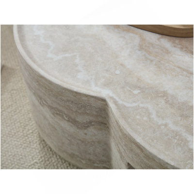 Table basse ronde en faux marbre 31,5 po Clover