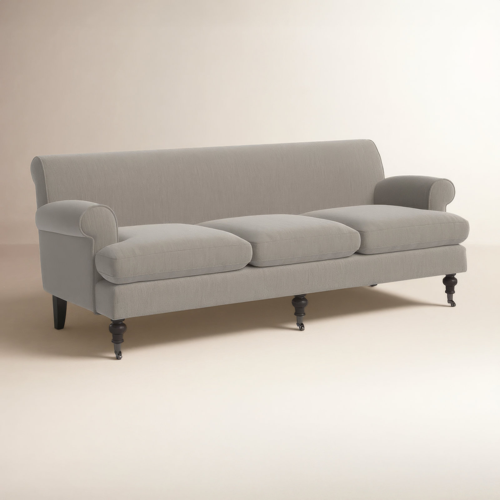 Harbor 88" Sofa, Silver Grey Velvet