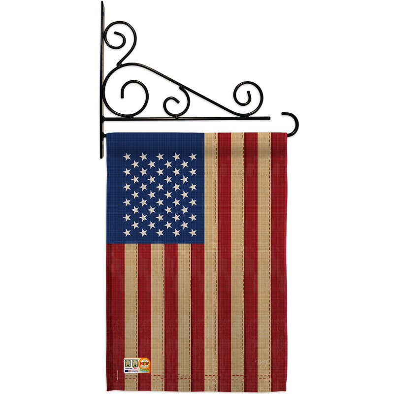 American 2-Sided Polyester 19 x 13 in. Flag Set