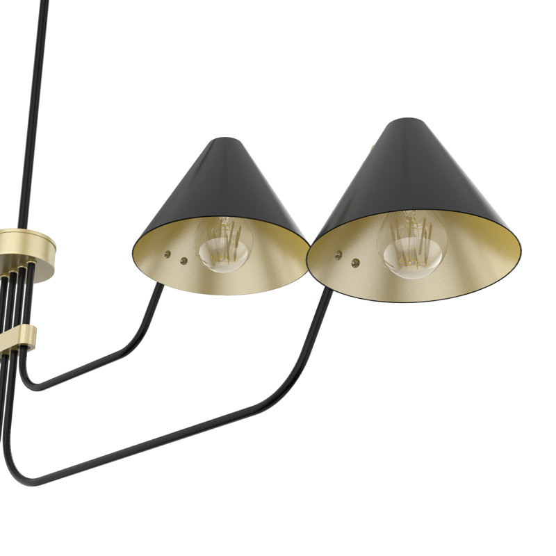 Grove Isle 4 - Light Unique Geometric Chandelier, Black