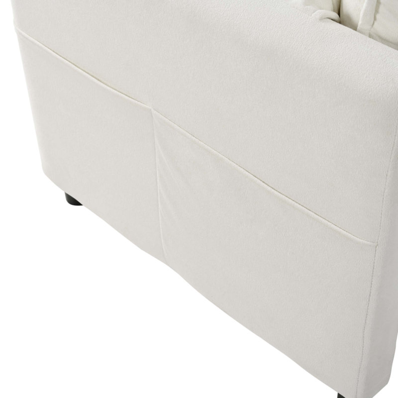 Oversized Chenille Loveseat Sofa, 33.46" H x 75.59" W x 33.86" D, 2, Beige