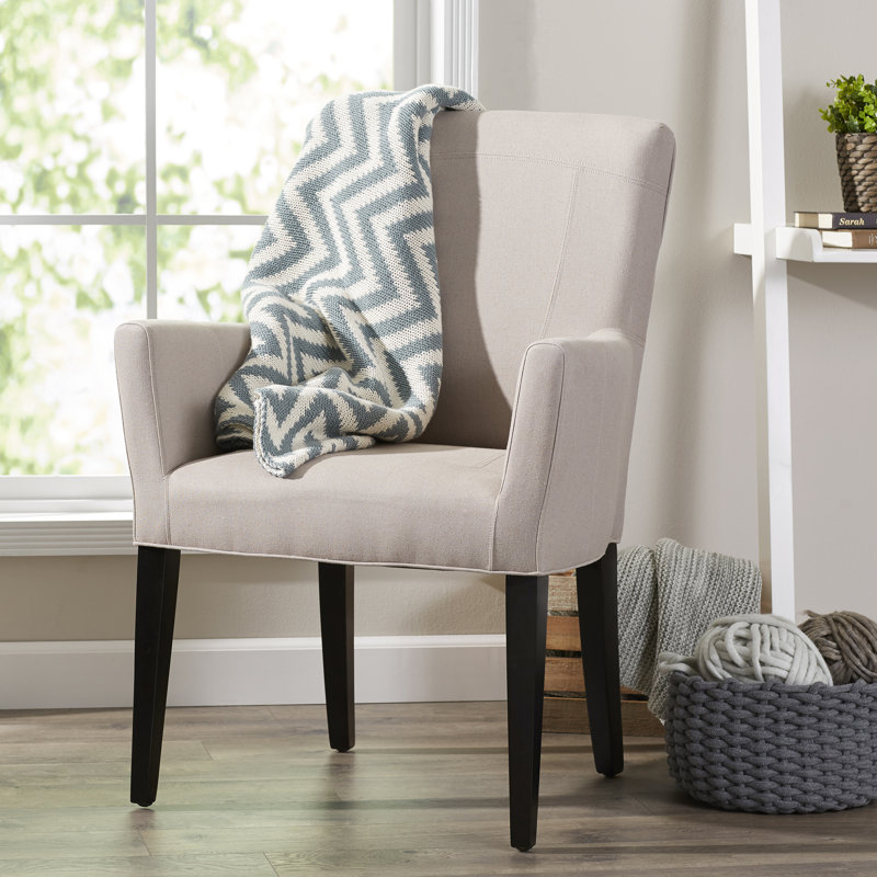 Danyne Faux Leather Armchair, Beige Linen