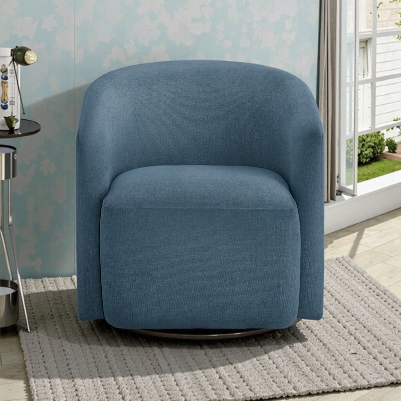 Fauteuil d'appoint en rotin pivotant à 360 ° avec siège confortable et siège de qualité supérieure Syrova, Bleu