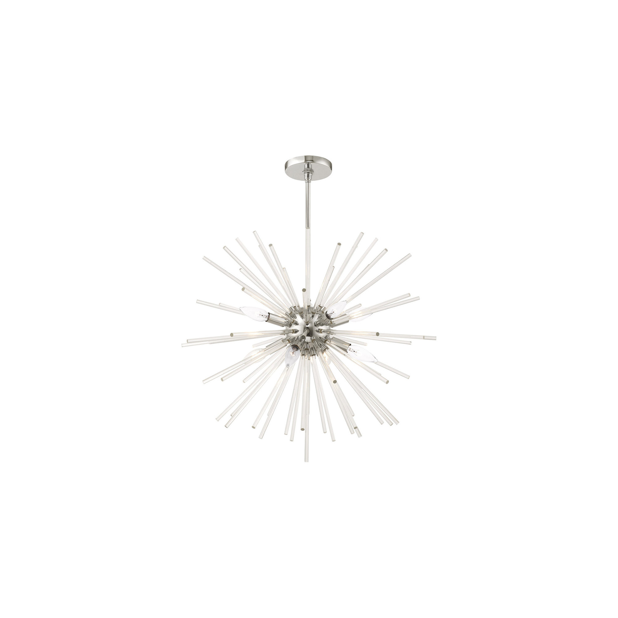 Ryzen 6 - Light Metal Dimmable Sphere Chandelier, Polished Chrome, 14" H x 20" W x 15" D