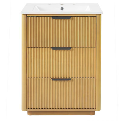 24" Small Bathroom Vanity With Ceramic Top