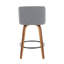 Tabouret de comptoir Toriano Mid-Century moderne en tissu noyer et gris par Lumisource - ensemble de 2