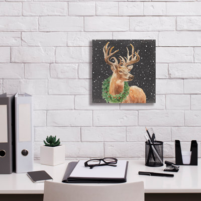 «Woodland Holidays Stag Black» par Danhui Nai, art mural sur toile