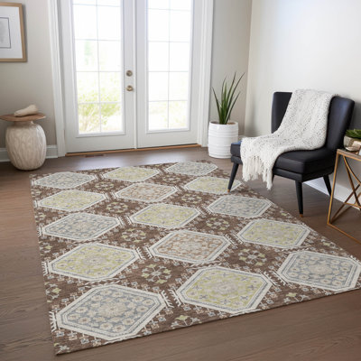 Tapis d'intérieur / extérieur brun Sabella 