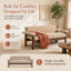Canapé minimaliste à deux places en chenille - Sofa moderne capitonné avec accoudoirs rembourrés et coussin d'assise amovible-1463061069