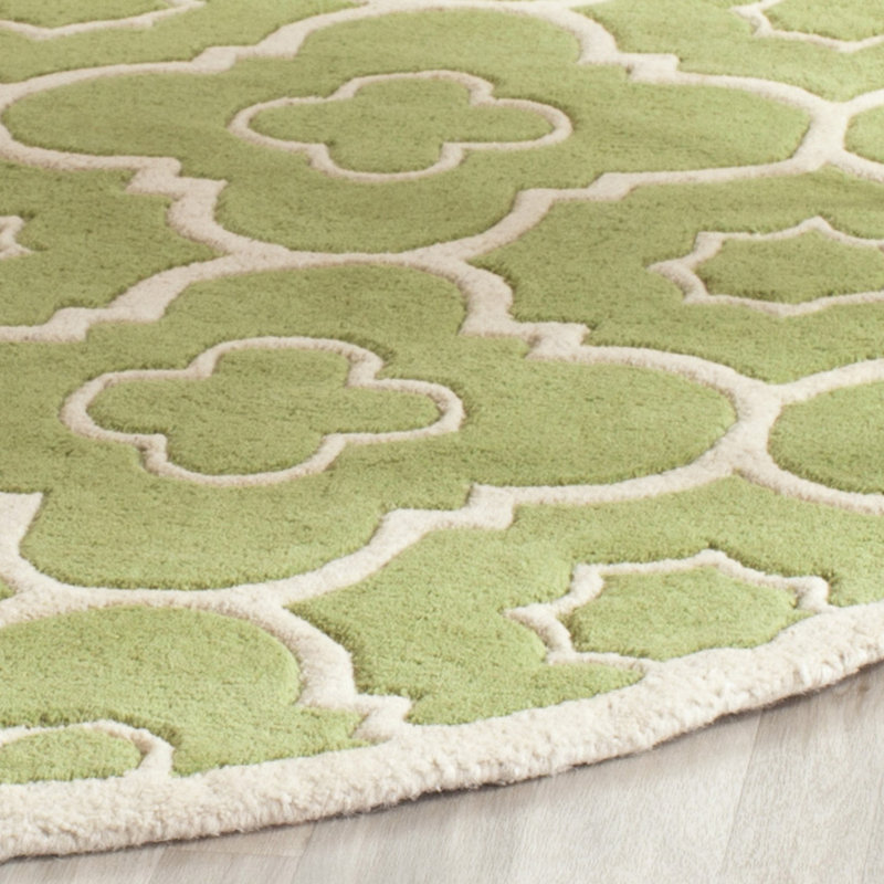 Carolene Hand Tufted Wool Geometric Rug, Round 5'