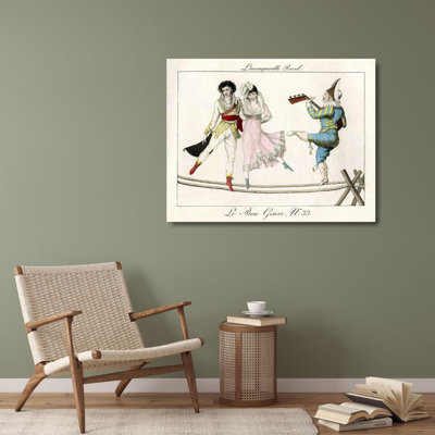 Astoria Grand Vintage Apple Collection Gallery Wrapped Canvas Art Titled: Tightrope Walkers French