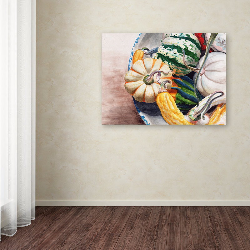 « automne gourds » par jennifer redstreake, reproduction d’art sur toile tendue, H 24 po x l 32 po x P 2 po