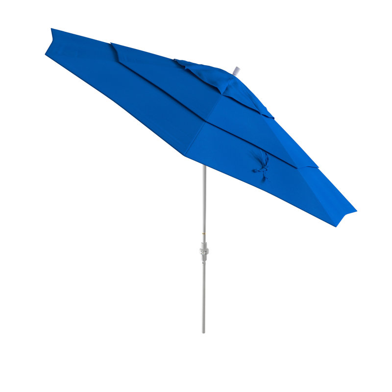 Parasol de marché 132 po Hakizimana, Tissu performance bleu royal, Blanc mat