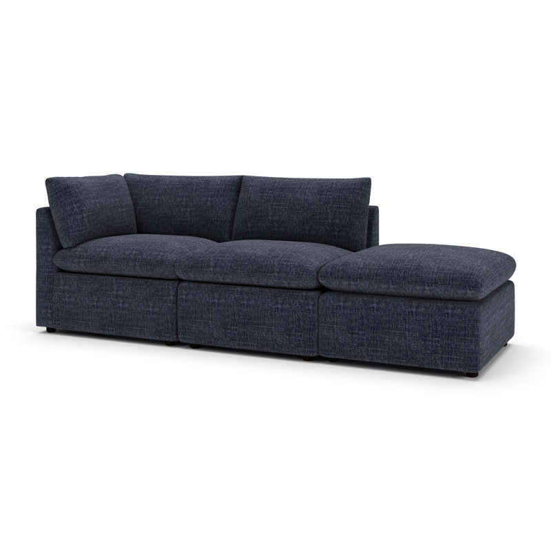 Canapé modulaire rembourré Kallie, Orienté vers la gauche, Nomad Indigo Polyester Blend