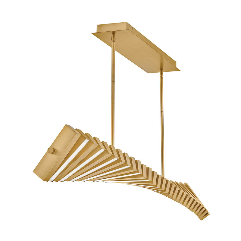 Stitch Steel Dimmable LED Chandelier, Lacquered Brass