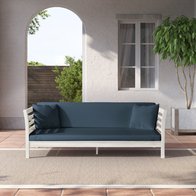 Pilpel 72.875'' Wide Straight Acacia Patio Daybed with Cushions