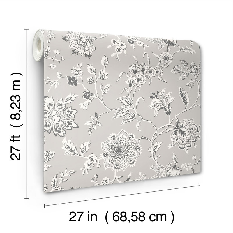 Rouleau de papier peint L 27 pi x l 27 po, gris