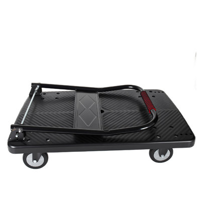 24"x36" Foldable Platform Truck Dolly Cart, 1000LBS Heavy-Duty Push Hand Truck with 5" Silent TPR 360 Swivel Wheels for Warehouse Garage Home Use