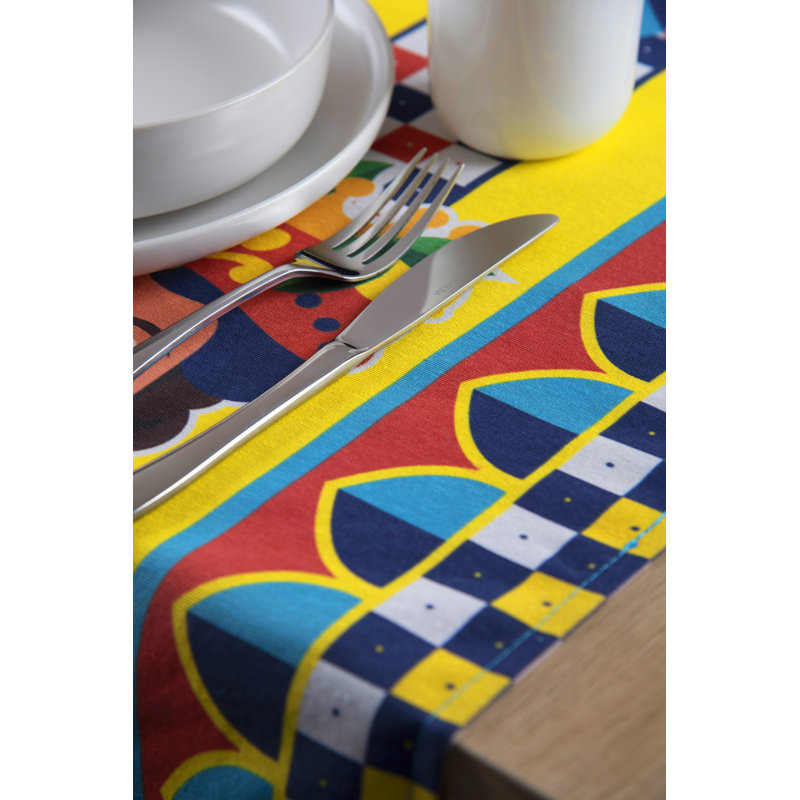 Excelsa table runner Sicilian Rhapsody cotton 45x140 cm multicolor