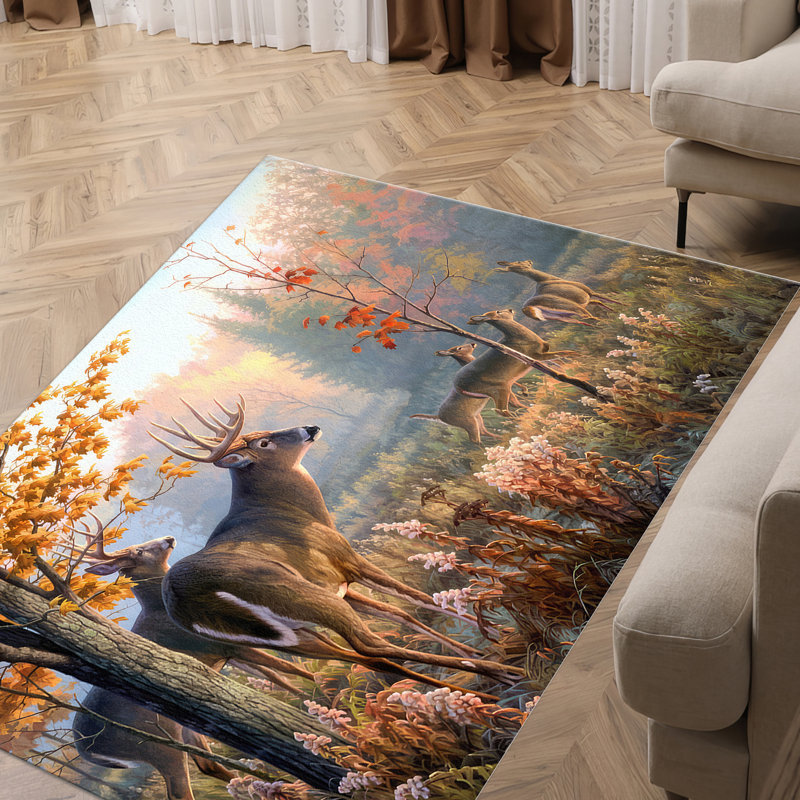 Floral Symphony Non Woven Soft Type Printed Rug with Exquisite Blossom Design in Vibrant Colors Offering a Refreshing Touch to Home Decor