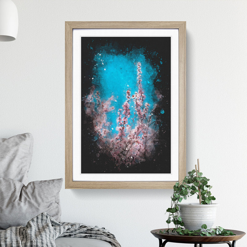 Petals of Pink Cherry Blossom Tree - Picture Frame Graphic Art Print, 33cm H x 24cm W x 2cm D, Oak Framed