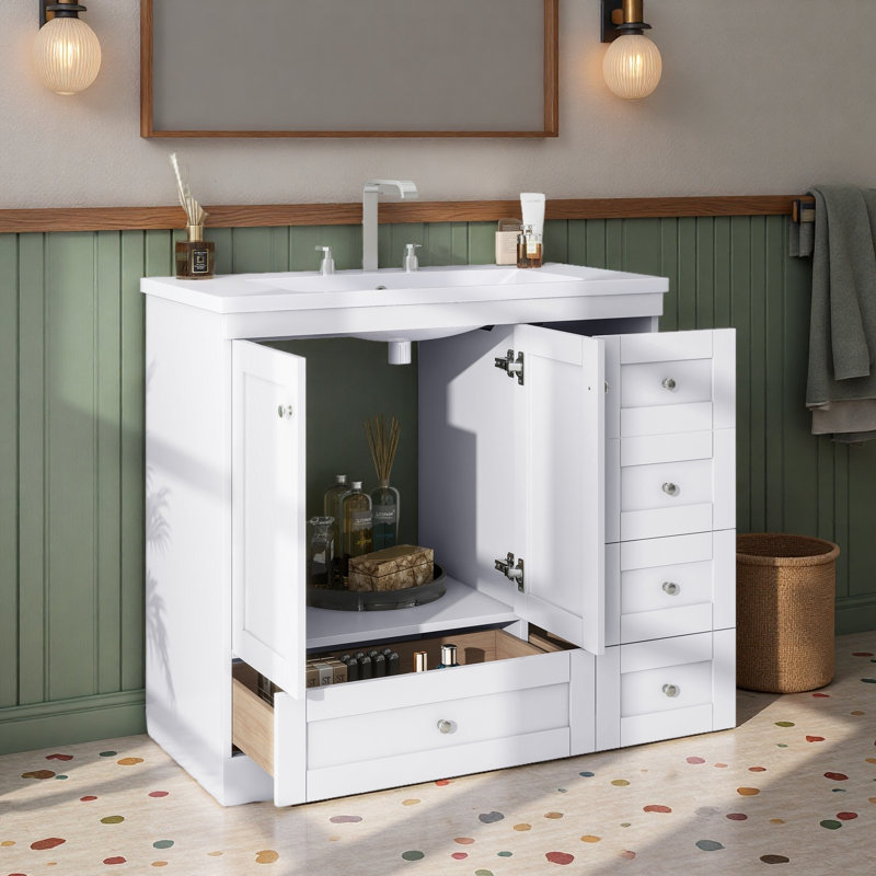 36" Bathroom Vanity, White