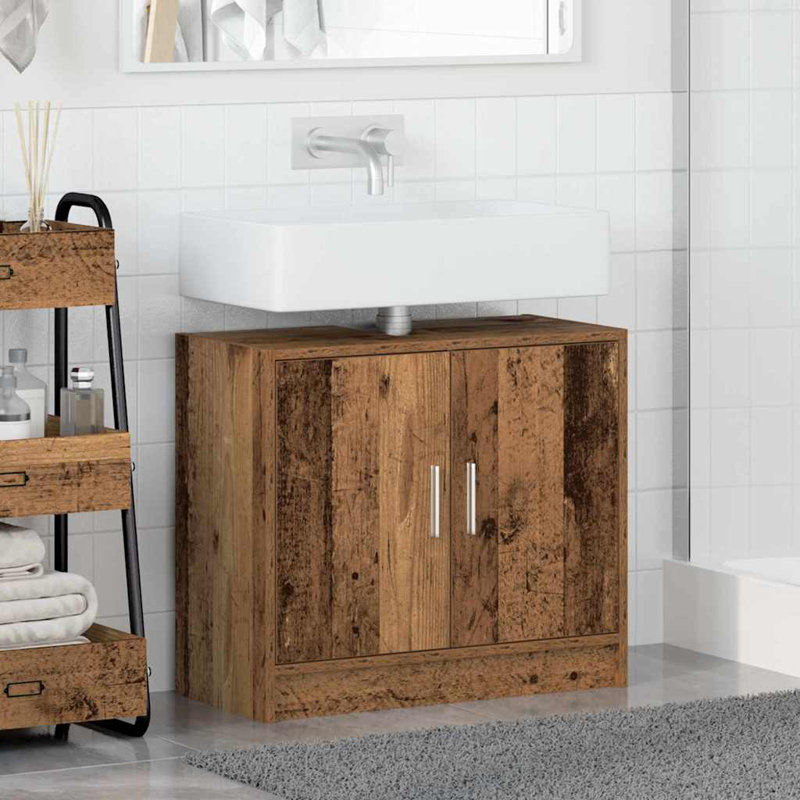 Sink Cabinet With Door 63 X 29 X 55 Cm Engineered Wood, Old Wood