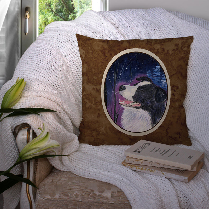 Coussin décoratif intérieur / extérieur Starry Night Border Collie