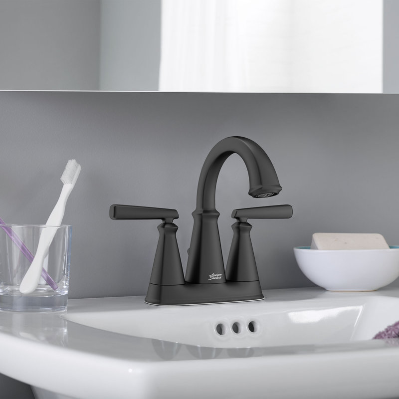 Edgemere Centerset Bathroom Faucet with Drain Assembly, Matte Black