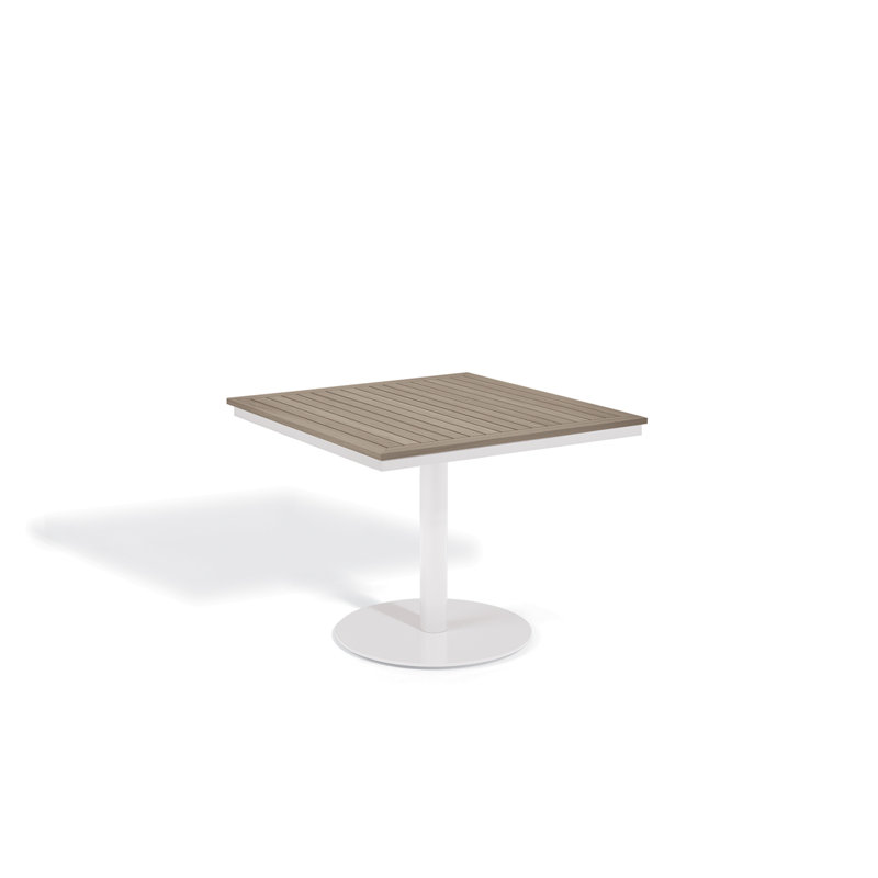 Travira Outdoor Square Bistro Table, Chalk, 38" W x 38" L x 29.5" H, Vintage Tekwood